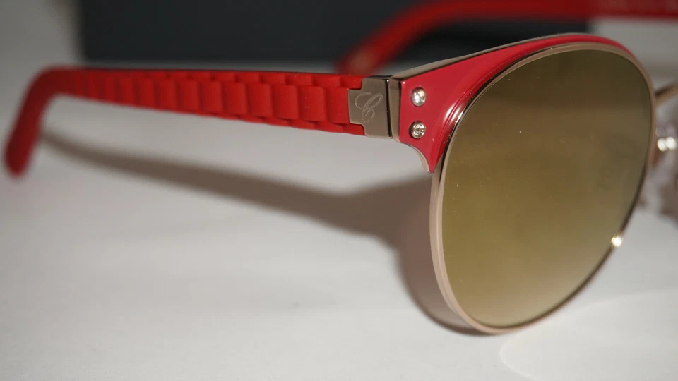 Gafas de sol Chopard nuevas cristales rojos plata oro espejo SCHB70S H60G 53 19 140 Foto 4 de 4