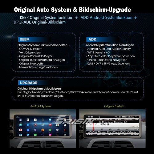 12.3" 128GB Android 14 Autoradio GPS Für Mercedes C-Klasse W204 DAB+ CarPlay SWC - Bild 18 von 22