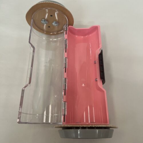 Banking Canister Tube Carrier CLEAR/pink Body Diebold Works With All 4.5” System - Picture 2 of 3