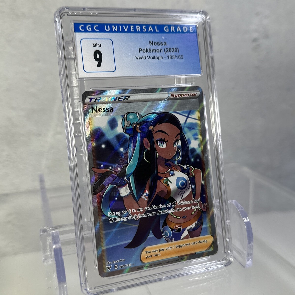 CGC 9 Pokemon Nessa Vivid Voltage 183/185 Full Art Trainer Holo | eBay
