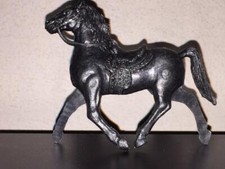 Tim-Mee Western Horse with Saddle. Series 4 1957-1975. Black Plastic 60mm