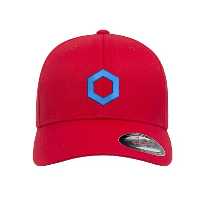 Crypto Chainlink Logo Embroidered Flexfit Fitted Ball Cap 