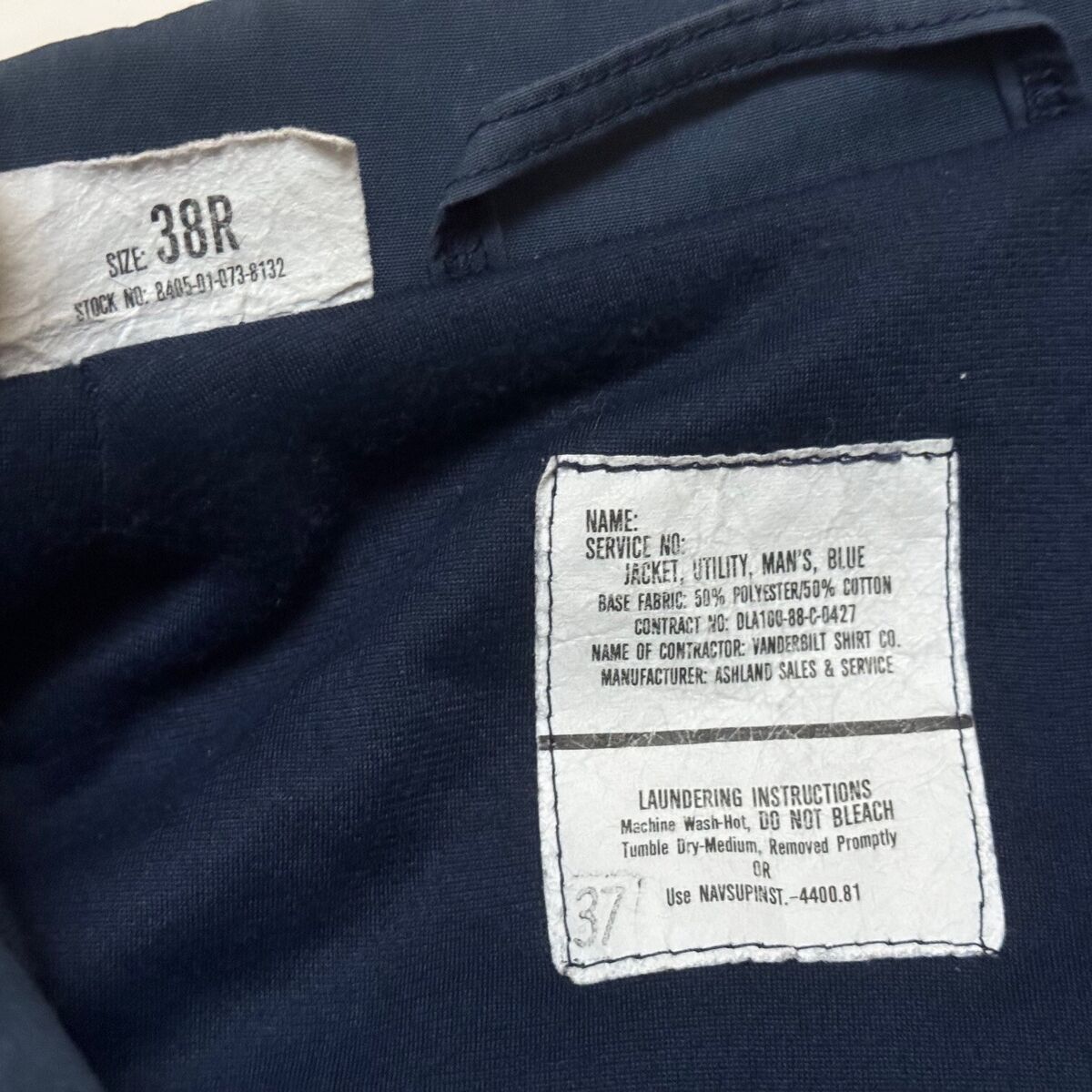 1980s US Navy Utility Jacket Blue Men's 38R USN Petty 1980s US Navy Utility Jacket Blue Men's 38R USN Petty