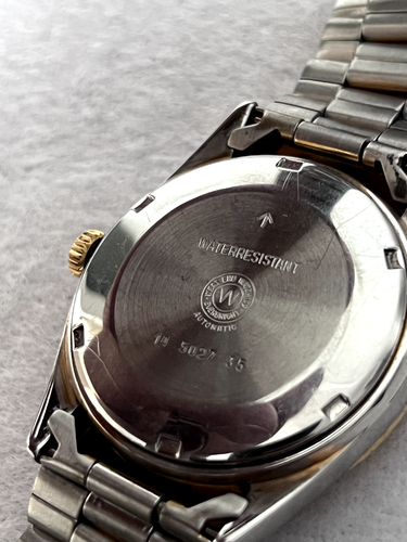 West End Watch Co Sowar Two Tone Silver Gold Black Dial Day 34mm Automatic Watch - Picture 15 of 17