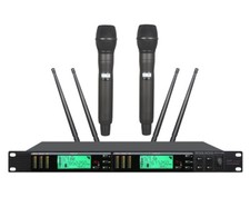 True Diversity Wireless Karaoke Microphone System Dual Handheld Mics Long Range