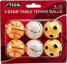STIGA 6 Pack Sports Table Tennis Balls - 40mm ITTF Regulation Size
