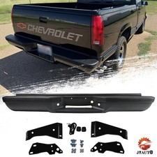 Black Rear Step Bumper Assembly For 1988-2000 Chevy Ck C1500 C2500 Fleetside