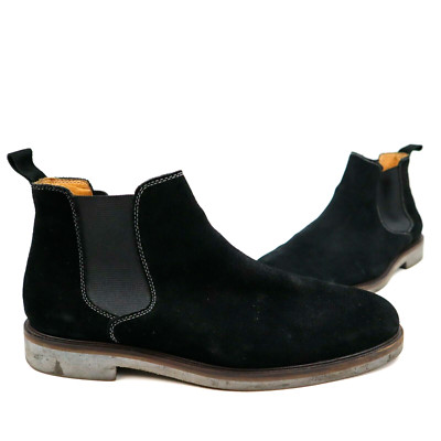 Donald Pliner Platon Men's Chelsea Dress Ankle Boots Black Suede Leather Size 10