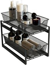 2 Tier Bathroom Organizer with Pull Out Drawer, Under Sink Storage Organizer ...