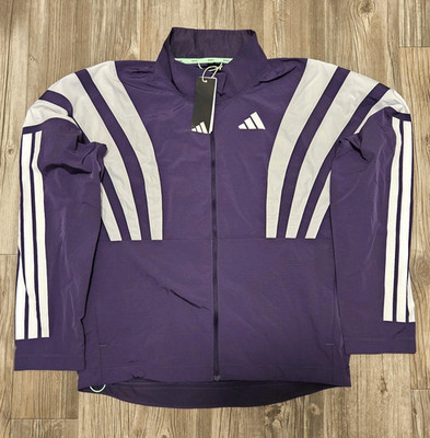 Adidas Pro Elite Adizero NYC Running Jacket Aurora Plum Men's Sz Small JY6995