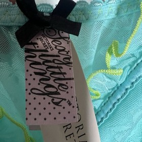 NWT &lsquo;10 Victoria&rsquo;s Secret Sexy Little Things Lace Babydoll Camisole Bows Teal