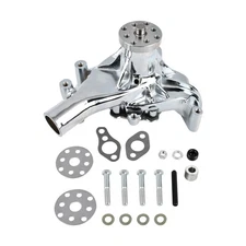 Silver Chrome High Volume Flow Long Water Pump for SBC SB Chevy 283 305 350 400