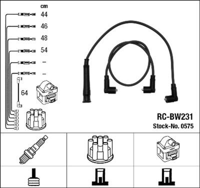 NGK Zündleitungssatz 0575 für BMW 3er E30 5er E28 E21 E12 315 316 Ecotronic 318