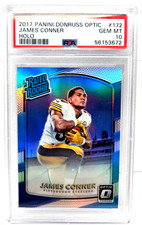 2017 Rated Rookie HOLO REFRACTIVE JAMES CONNER RC Football Card PSA 10 GEM MINT
