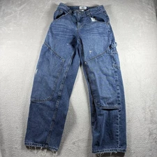 BDG Carpenter Double Knee Women's Size 27 Blue Jeans Y2K Paint Distress #1A
