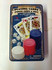 Collectors Playing Cards 100 Poker Chips And 5 Dice by Cardinal in Tin Brand New — photo 1