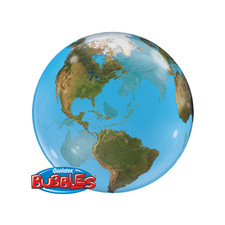 Qualatex Bubble Planet Erde 22Inch 56cm Luftballon Heliumballon unbef&uuml;llt Ballon