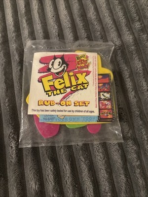 1996 WENDY'S KIDS' TOYS 4 In. Felix The Cat - Felix The Cat Rub-on Set NEW