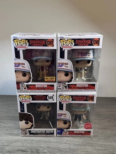 Funko pop Stranger Things Dustin GameStop 1249, hot topic 1247, 549, 1240 lot
