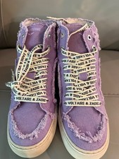ZADIG VOLTAIRE sz 38 / US 8 Flash High top canvas sneaker in boomerang purple