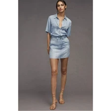 Rag & Bone Liquid Miramar Viral Tencel Denim Mini Dress XS  $350