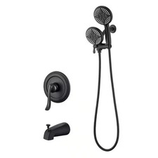 Tub and Shower Faucet Handheld Shower Head Single-Handle 24-Spray Matte Black