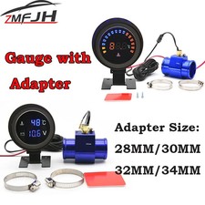 Round LCD Digital Car Truck Water Temp Gauge Temperature Sensor Meter Adapter