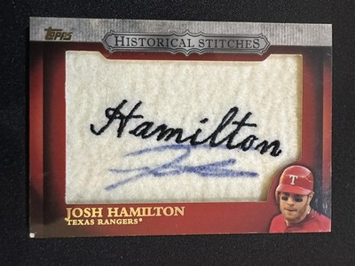 Josh Hamilton 2012 Topps Historical Stitches Jersey Relic IP Auto Autograph