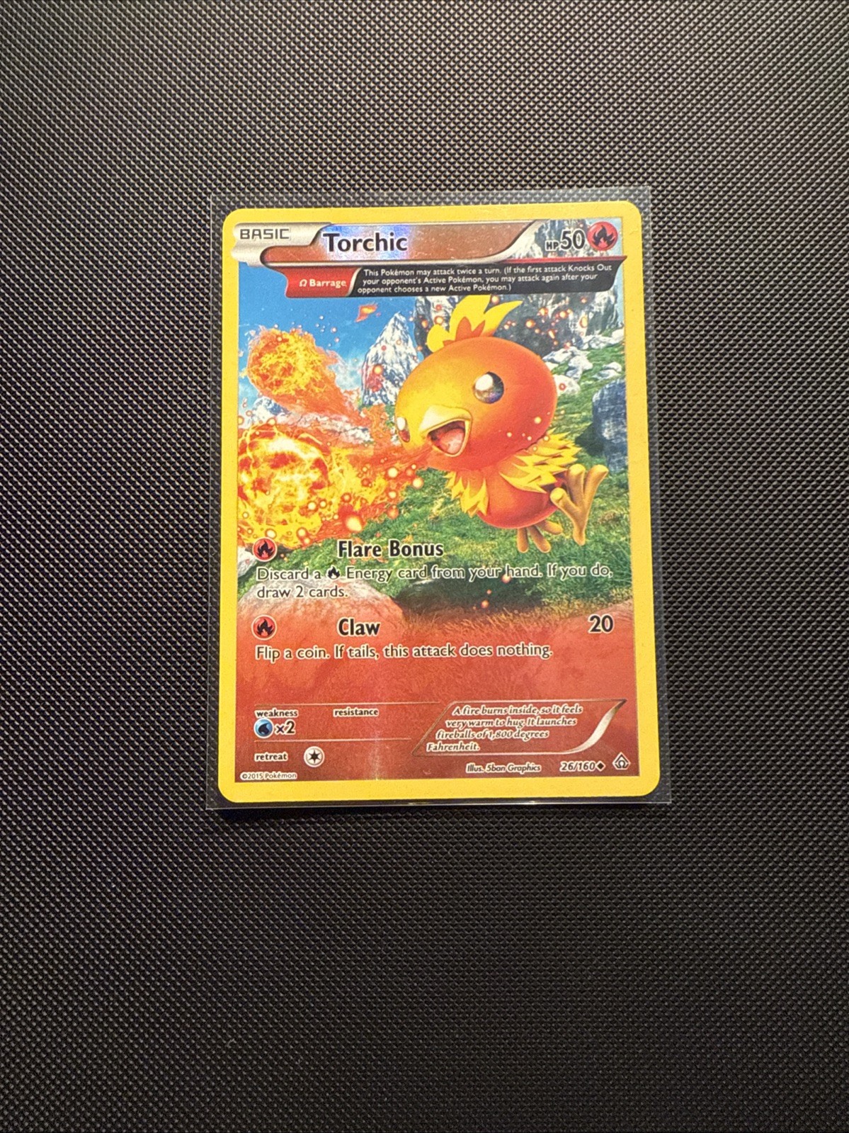 Torchic 26/160 Reverse Holo Pokemon Card 2015 Primal Clash NM