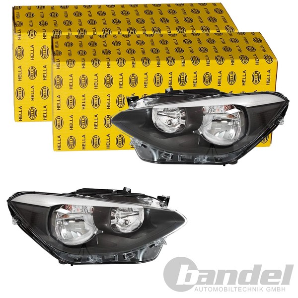 2X Hella FF Halogen Scheinwerfer Passend FüR BMW 1 Links+Rechts-image