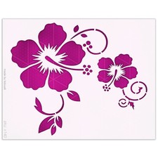 Hibiscus Flower Stencil   Tropical Hawaiian Floral Beach Island Botanical