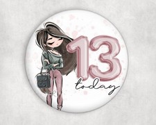 Personalised birthday girl badge 9 10 11 12 13 14 15 16 17 18  1661