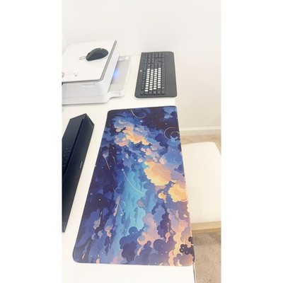 Dreamy Cloudy Sky Large Gaming Mouse Pad 23.6''x11.5'' Non-Slip Desk Mat
