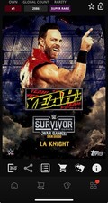 DIGITAL TOPPS WWE SLAM LA Knight SR BLUE SURVIVOR SERIES RELIC Read
