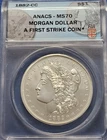 A 1882 MORGAN CC silver Dollar ANACS MS 70 FIRST STRIKE CARSON CITY FIJI MINT