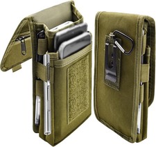 Dual Phone Holster, Large Smartphone Pouch, Belt Cell Phone Holder for iPhone 16