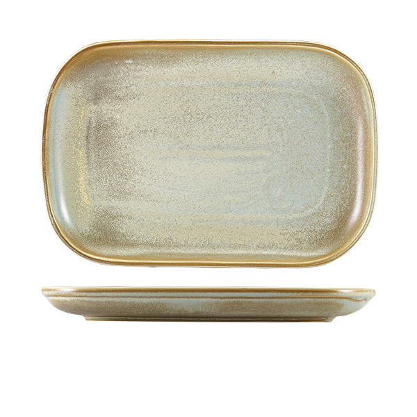 Terra Porcelain Matt Grey Rectangular Plate For Restaurant 29 x 19.5cm Pack of 6