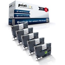 5x Ersatz kompatible Schriftbänder für Brother TZE211Schwarz auf Weiß 6mm-Ptouch