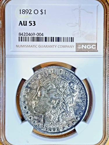 1892 O  MORGAN DOLLAR NGC  AU AWESOME BEAUTIFUL  TONING