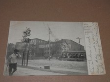 NEWBURGH NY - 1901-1907 ERA POSTCARD - SWEET, ORR CO. OVERALLS FACTORY STREETCAR