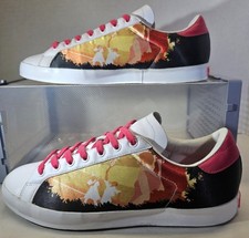 Vintage Adidas Men's Pink/White/Black Rod Laver Graphic Print Sneakers Size 8.5 
