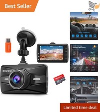 Dash Cam Front Aluminum Alloy 1080P 170 Wide Angle Night Vision WDR G-Sensor