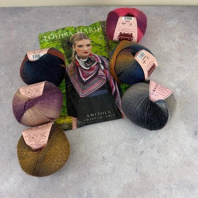Louisa Harding Amitola Yarn Self Striping Wool Silk Brigitta Shawl Kit 6 Balls