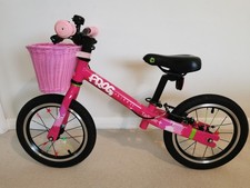 Frog tadpole + plus pink balance bike. 14" wheels