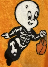 Casper The Friendly Ghost Throw Blanket 50 X 70 Halloween Orange Costumes 🎃 👻