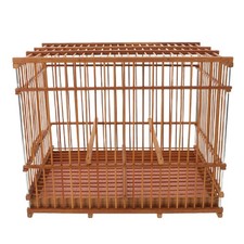 Bamboo Bird Cage: Rectangular Birdcage With Hanging Hook - Vintage Decorative