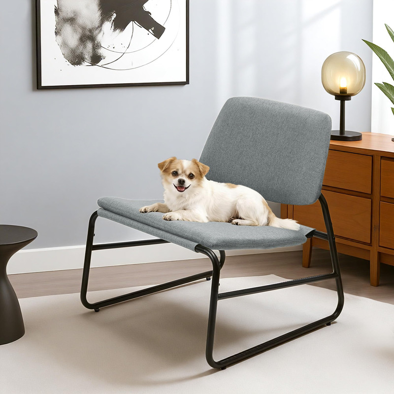 Armless Sling Comfy Upholstered Side Sitting Chair