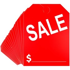 Moorovgi 50 Packs CAR Sale Tags Mirror Hang Tags,Car 8.5 x 11.5 inch, Red