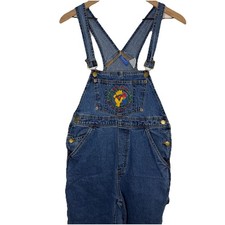 VTG Disney Pooh Denim Overalls Women's Size Small Grandma Casual Embroidered 90s