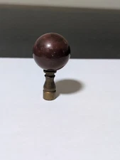 Vintage Lamp Finial Brown Ball Screw On Lamp. Brass & Plastic Top
